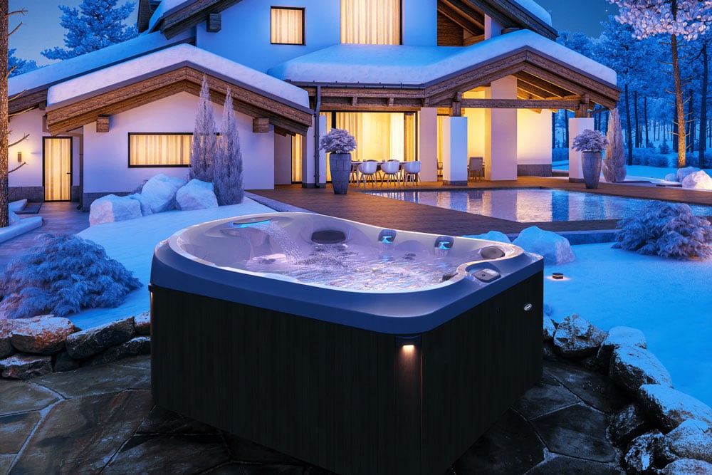 winter hot tub installation - hot tub winterizing