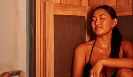 woman in far infrared sauna